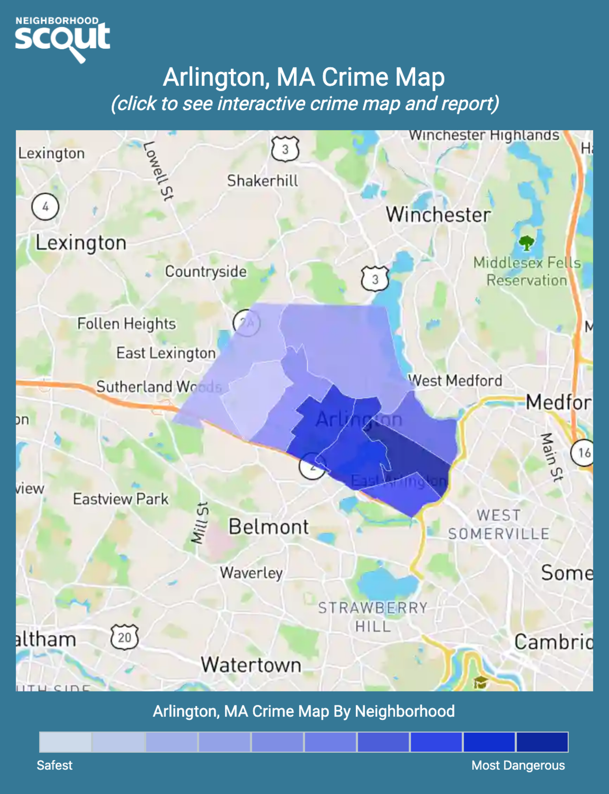 Arlington, Massachusetts crime map