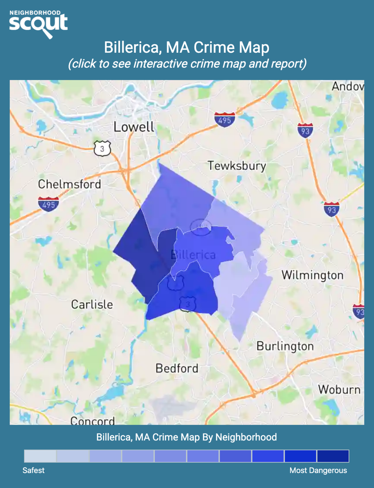 Billerica, Massachusetts crime map