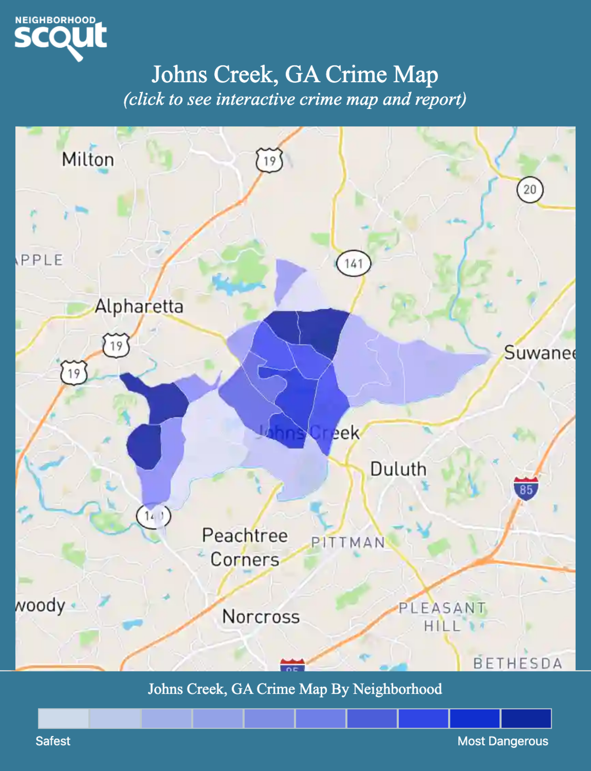 Johns Creek, Georgia crime map