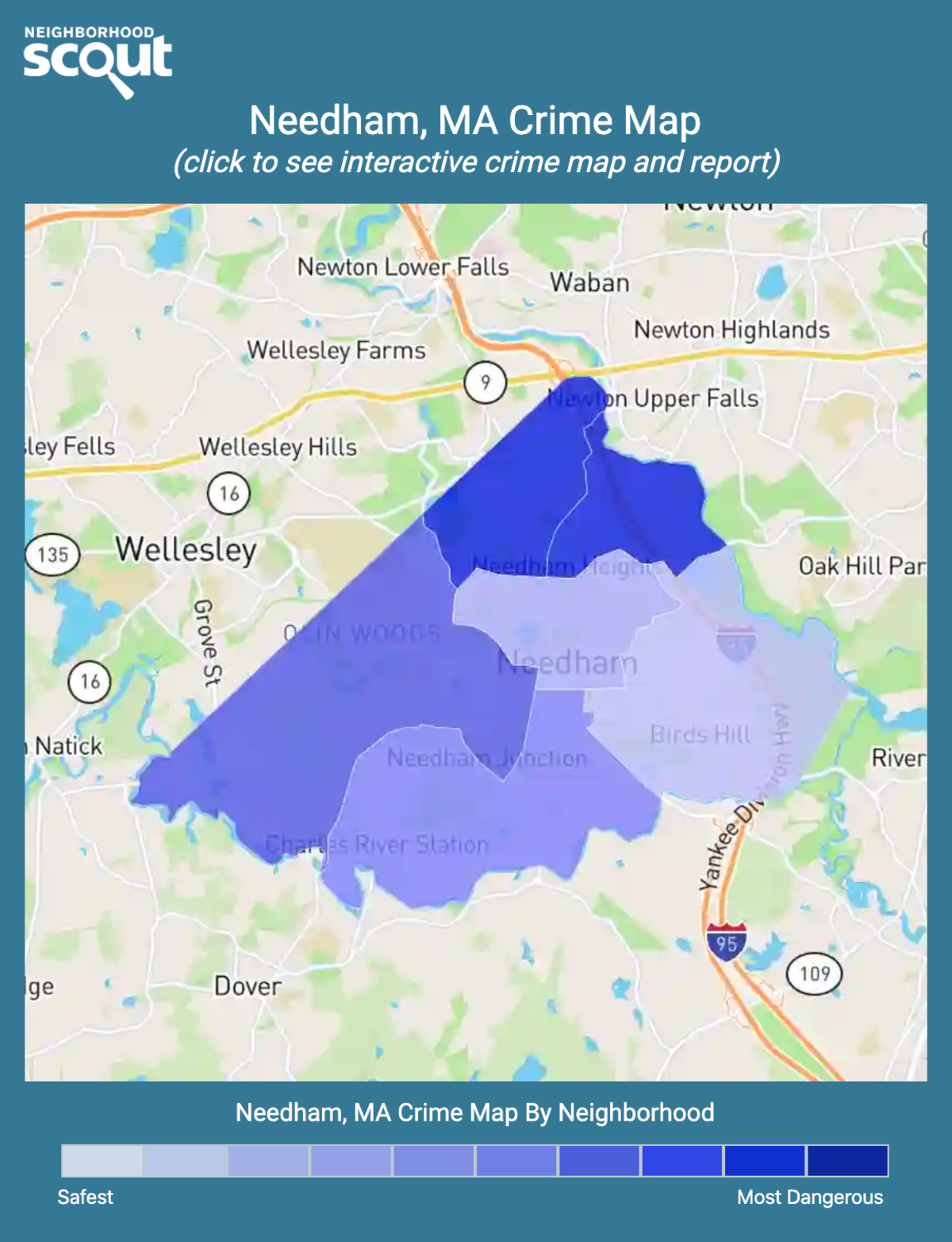 Needham, Massachusetts crime map