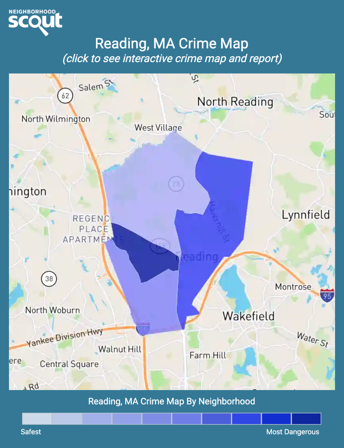 Reading, Massachusetts crime map