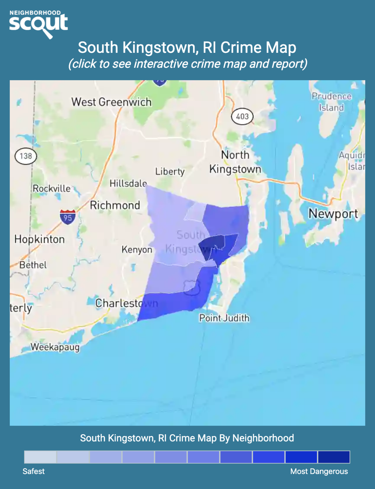 South Kingstown, Rhode Island crime map